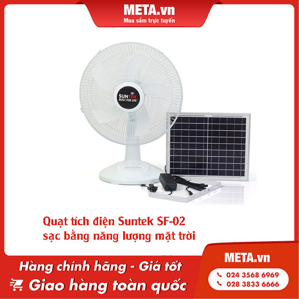Quạt tích điện Suntek SF-02 sạc bằng năng lượng mặt trời