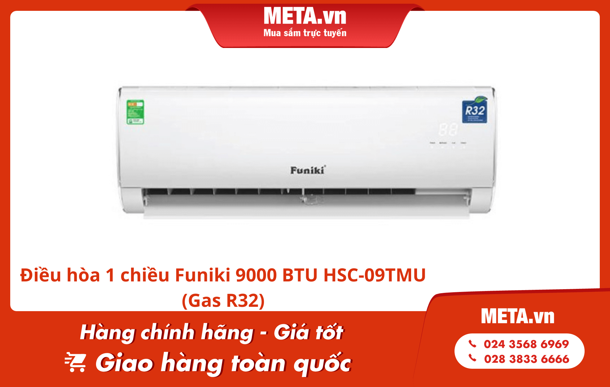 Mua ngay điều hòa 1 chiều Funiki 9000 BTU HSC-09TMU (Gas R32)