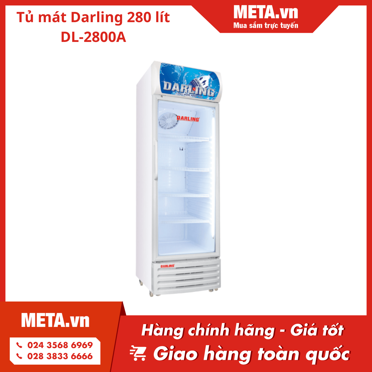 Tủ mát Darling 280 lít DL-2800A