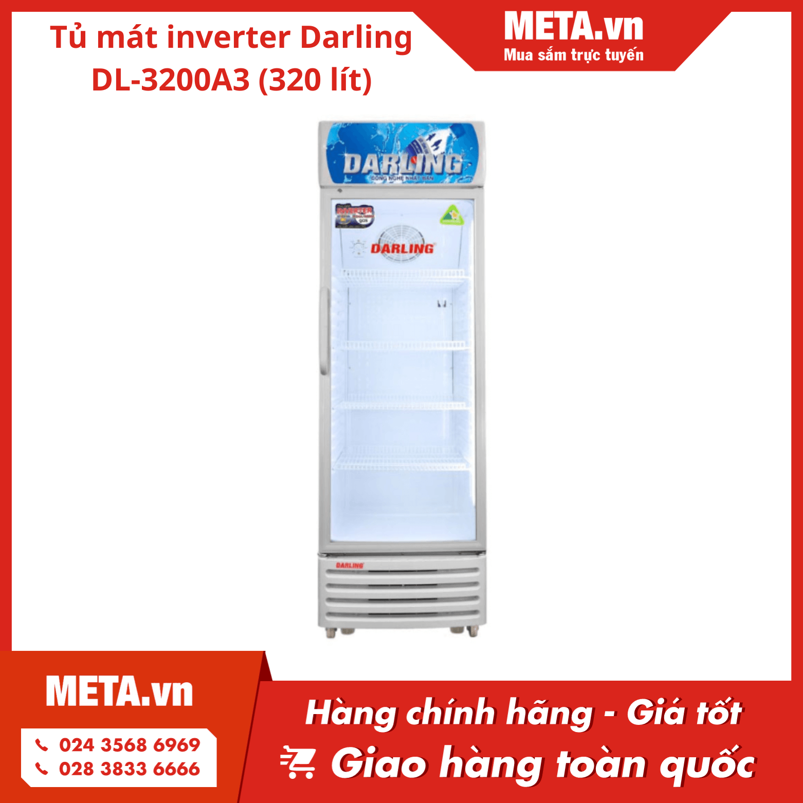 Tủ mát inverter Darling DL-3200A3 (320 lít)