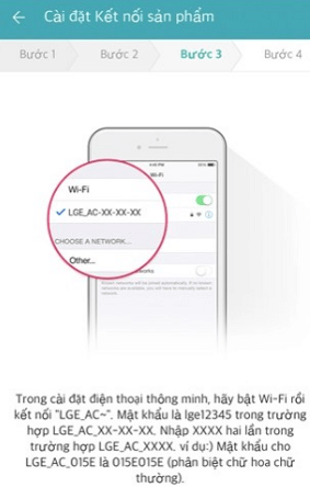 Kết nối wifi cho điều hòa LG