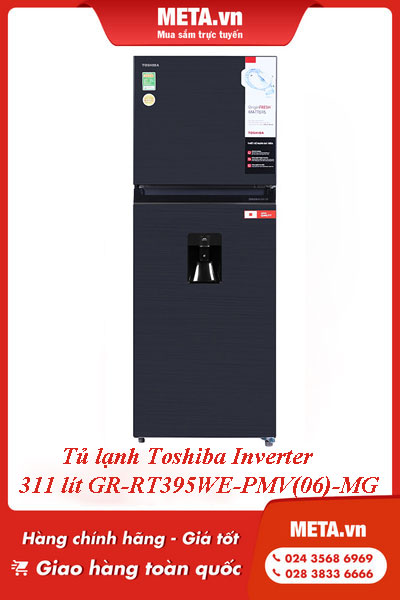 Tủ lạnh Toshiba Inverter 311 lít GR-RT395WE-PMV(06)-MG