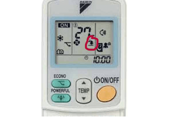 Biểu tượng chức năng HEALTH trên màn hình điều khiển điều hòa Dakin