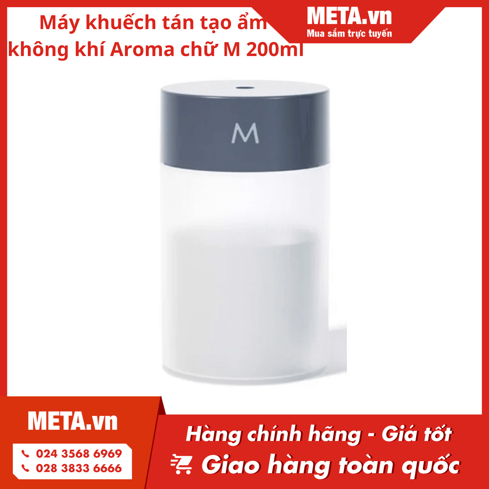 Máy khuếch tán tạo ẩm không khí Aroma chữ M 200ml