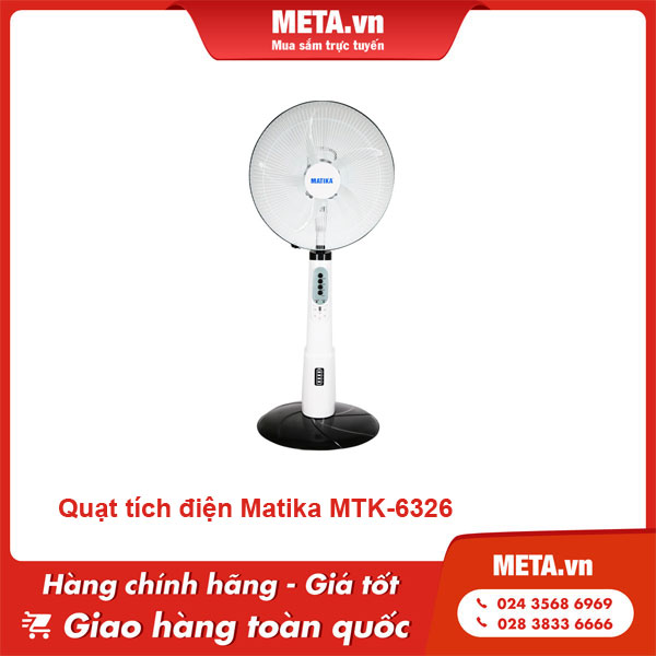 Quạt tích điện Matika MTK-6326