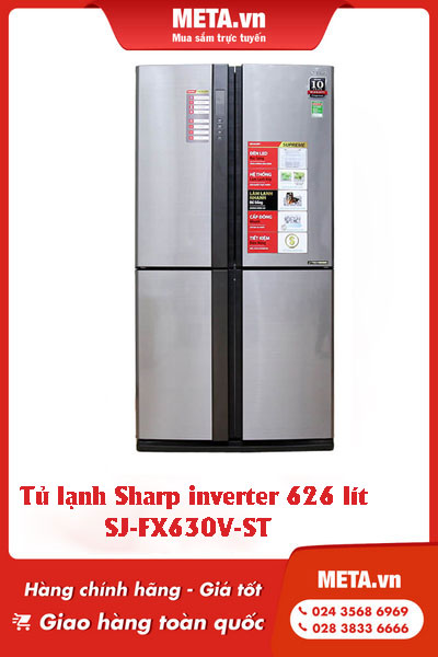 Tủ lạnh Sharp inverter 626 lít SJ-FX630V-ST