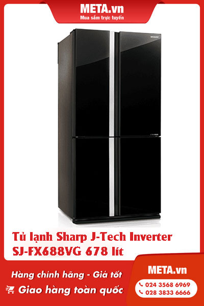 Tủ lạnh Sharp J-Tech Inverter SJ-FX688VG 678 lít