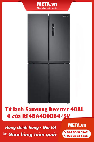 Tủ lạnh Samsung Inverter 488L 4 cửa RF48A4000B4/SV