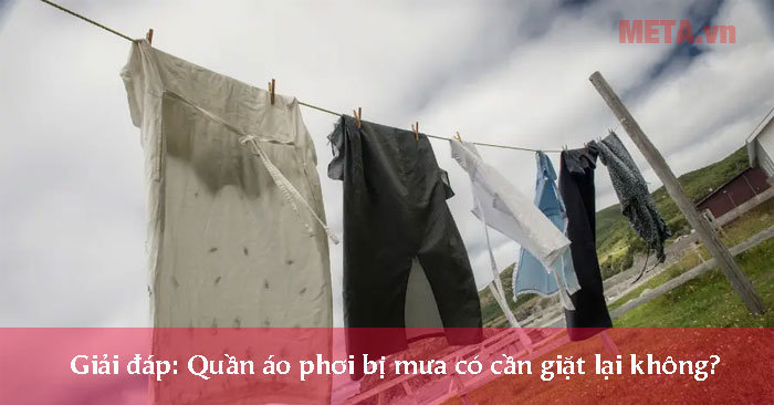 Quần áo phơi bị mưa có cần giặt lại không
