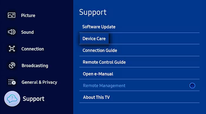 Cách xóa bộ nhớ cache và dữ liệu ứng dụng trên tivi Samsung