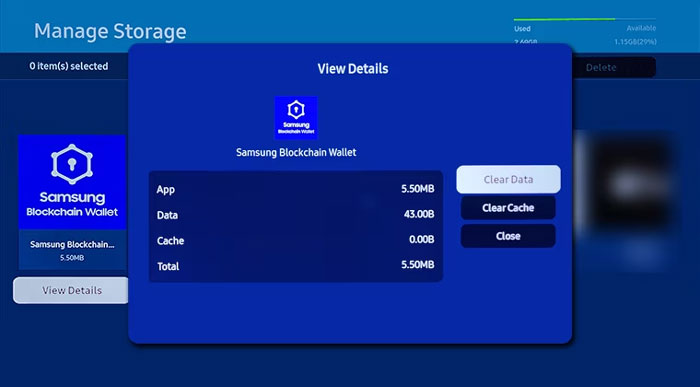 Cách xóa bộ nhớ cache và dữ liệu ứng dụng trên tivi Samsung