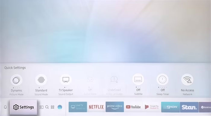 Giải phóng bộ nhớ trên tivi Samsung bằng cách đặt lại Smart Hub 