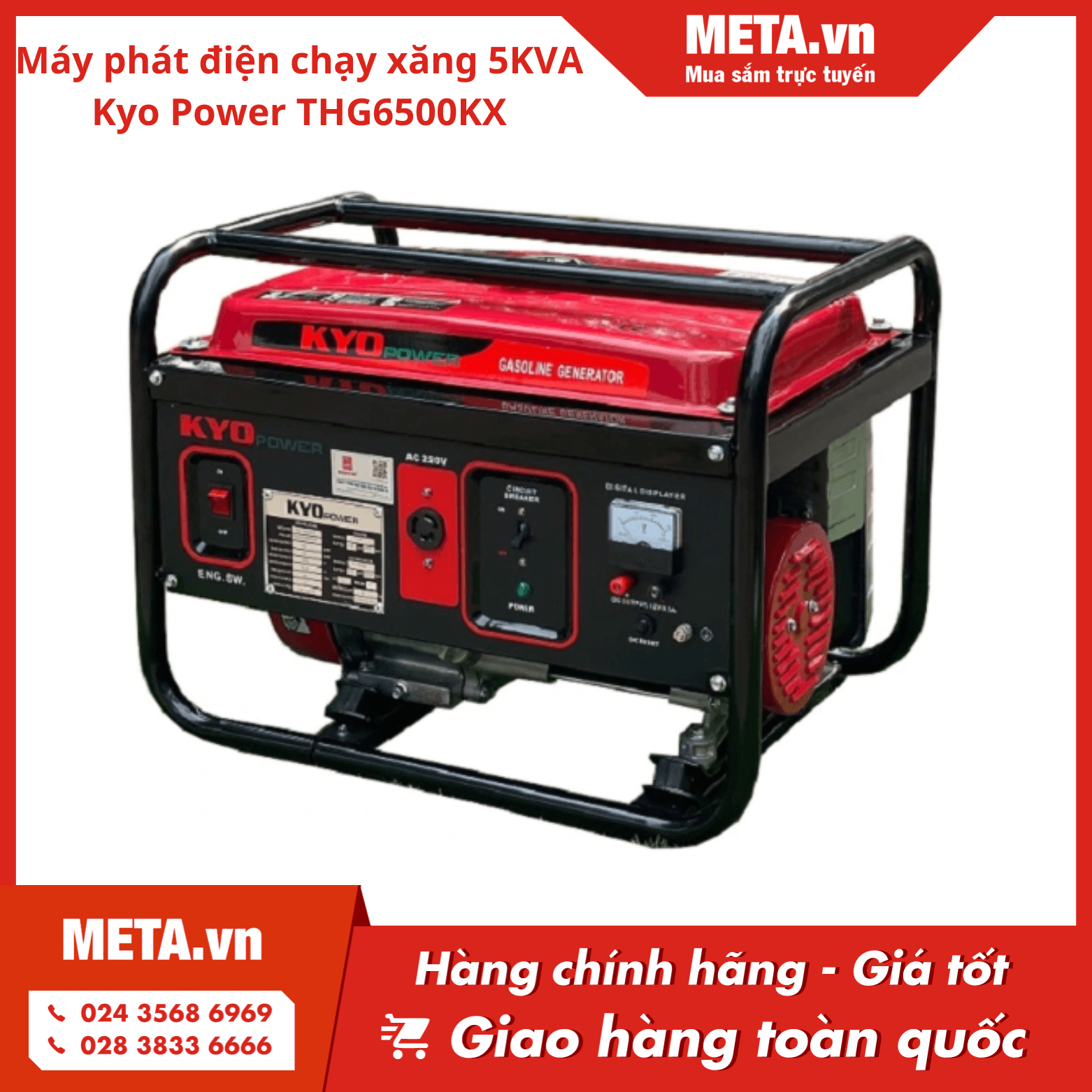 Máy phát điện chạy xăng 5kVA Kyo Power THG6500KX