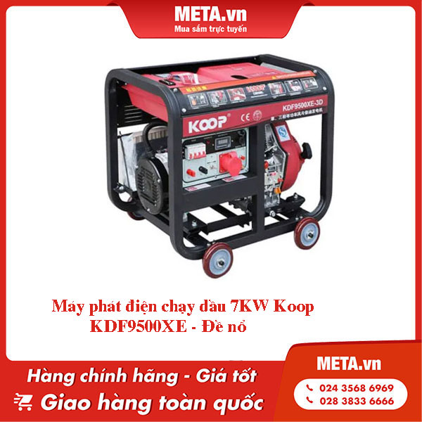 Máy phát điện chạy dầu 7kW Koop KDF9500XE - Đề nổ
