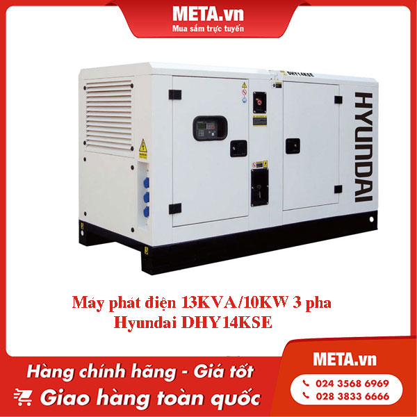 Máy phát điện 13kVA/10kW 3 pha Hyundai DHY14KSE