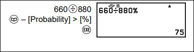Cách tính phần trăm trên máy tính Casio 880