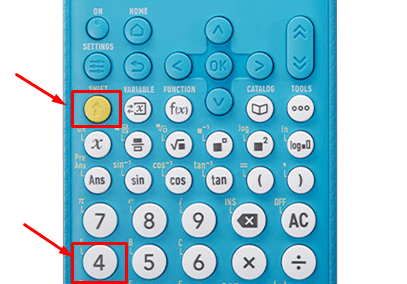 Nhấn các phím trên máy tính Casio 880 để nhập chữ A