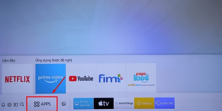 Nhấn vào biểu tượng ứng dụng APPS
