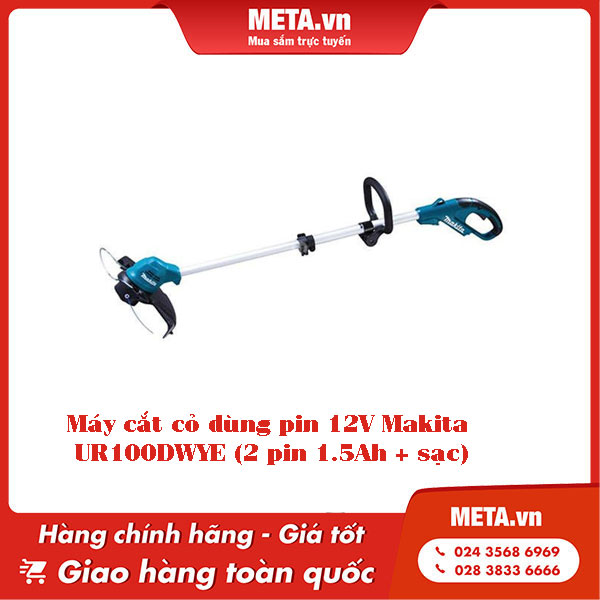 Máy cắt cỏ dùng pin 12V Makita UR100DWYE (2 pin 1.5Ah + sạc)