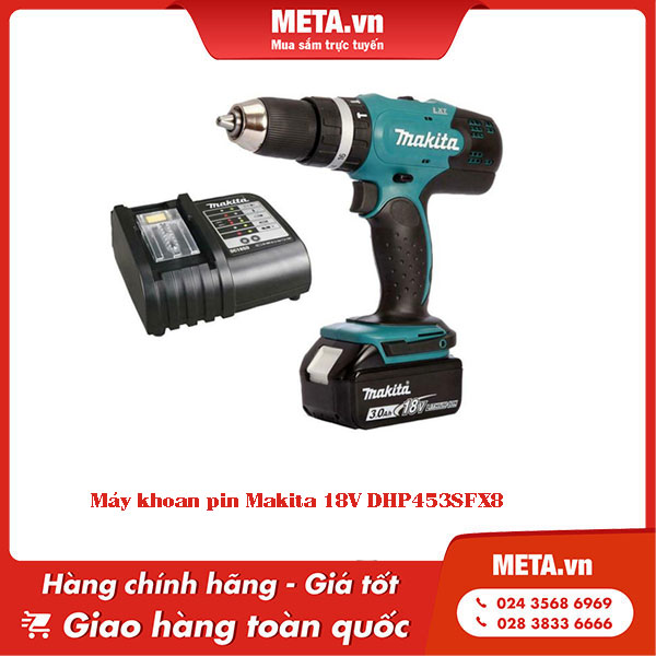 Máy khoan pin Makita 18V DHP453SFX8