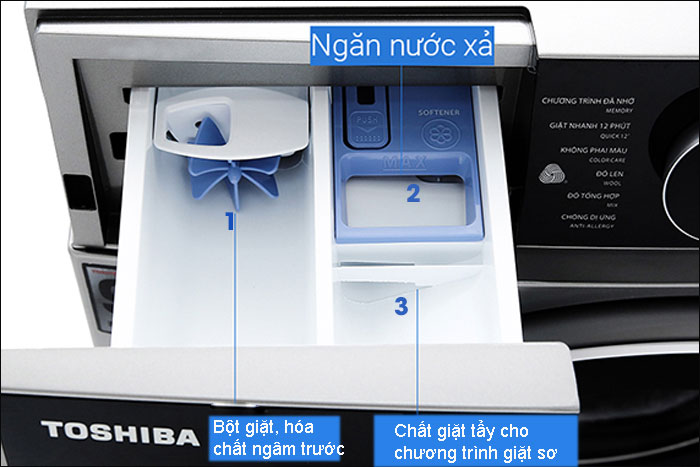 Tìm hiểu các loại ngăn chứa nước xả của máy giặt Toshiba