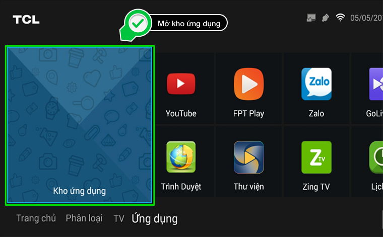 Cách cài file APK cho tivi TCL 