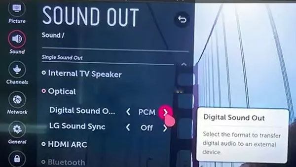  Chuyển đầu ra âm thanh kỹ thuật số từ Tự động sang PCM
