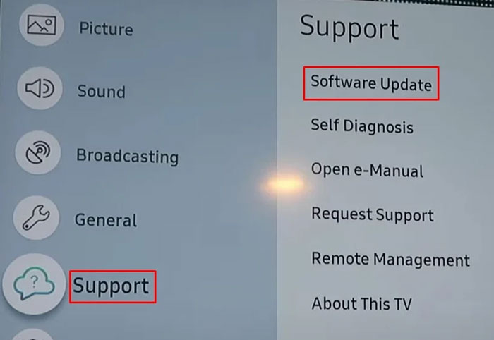 Cập nhật phần mềm cho tivi Samsung
