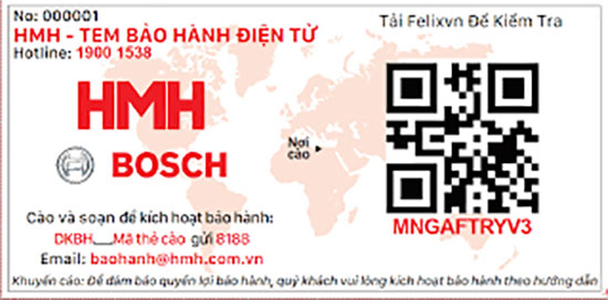 Cách kiểm tra máy rửa bát Bosch chính hãng thông qua tem bảo hành điện tử