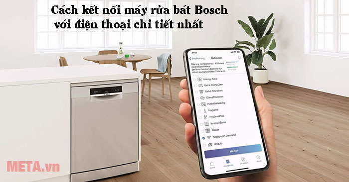 cách kết nối máy rửa bát Bosch với điện thoại