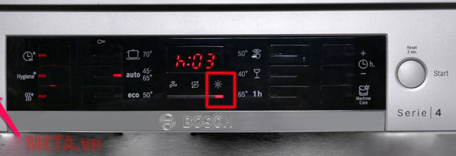 Máy rửa bát Bosch nháy đèn ở biểu tượng bông tuyết