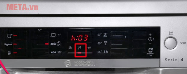 Máy rửa bát Bosch nháy đèn ở biểu tượng mũi tên 2 chiều