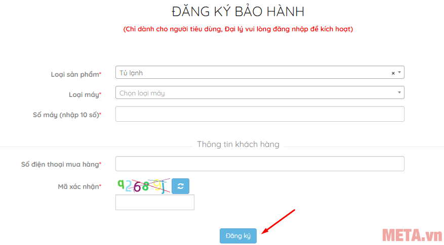 Cách đăng ký bảo hành tủ lạnh Beko qua website trên máy tính