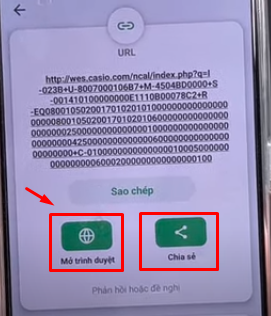 Cách hiển thị mã QR Code Casio 880