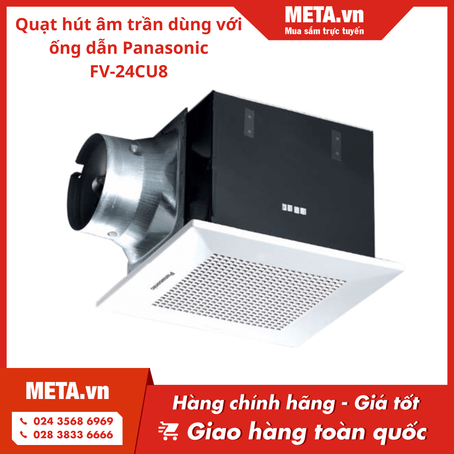 Quạt hút âm trần dùng với ống dẫn Panasonic FV-24CU8