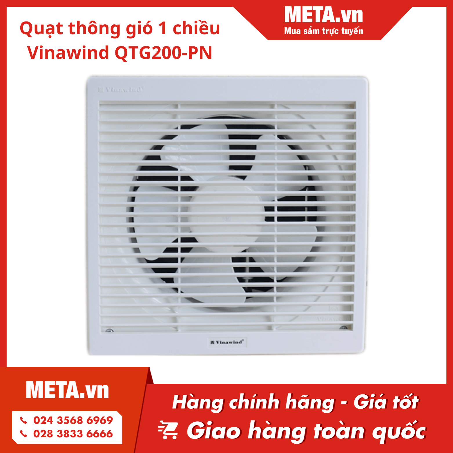 Quạt thông gió Vinawind QTG200-PN