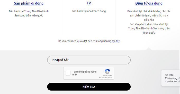 Cách kiểm tra bảo hành tủ lạnh Samsung qua website
