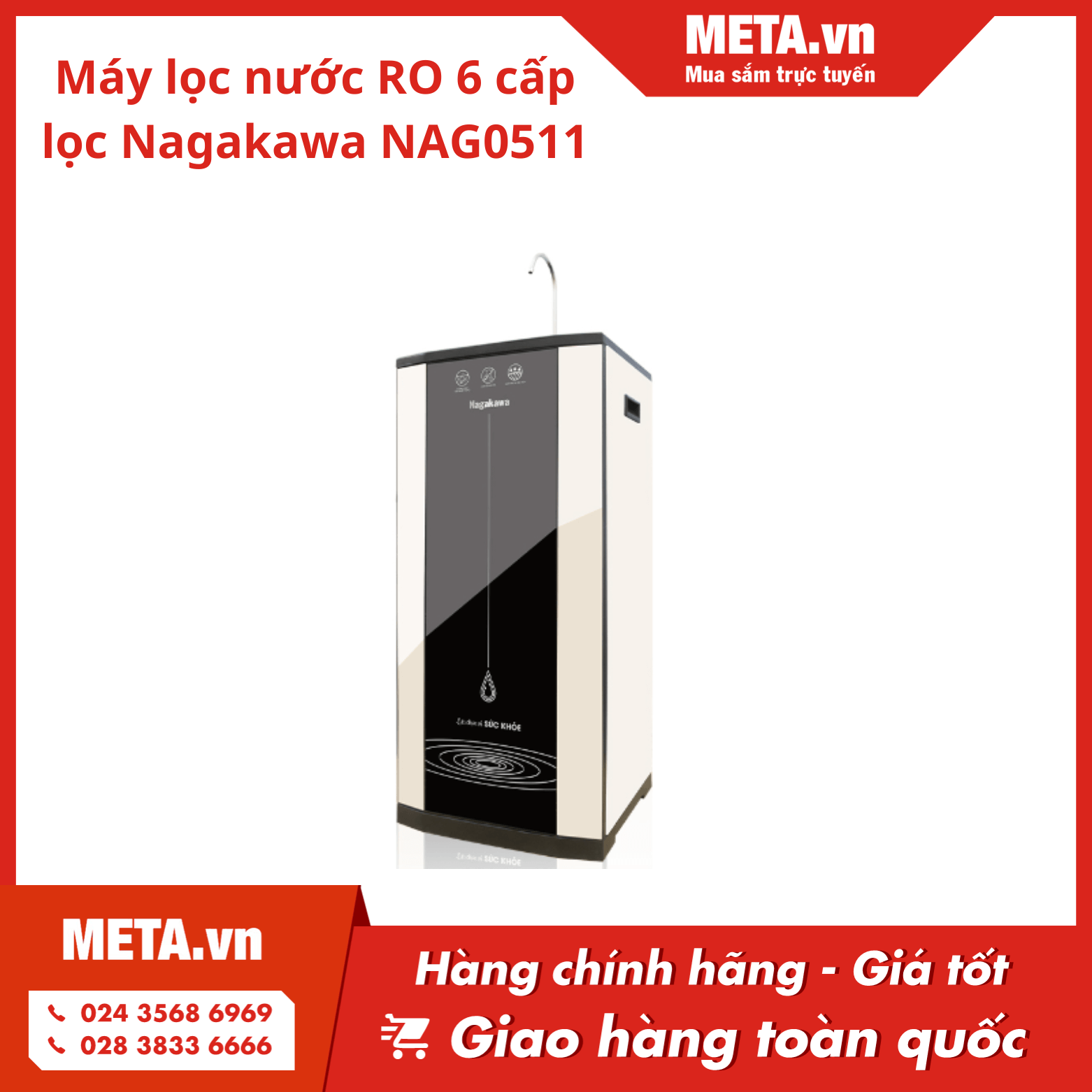 Máy lọc nước RO 6 cấp lọc Nagakawa NAG0511