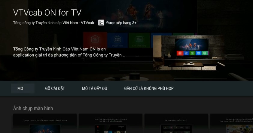 Cài đặt VTVcab ON trên tivi chạy hệ điều hành Android