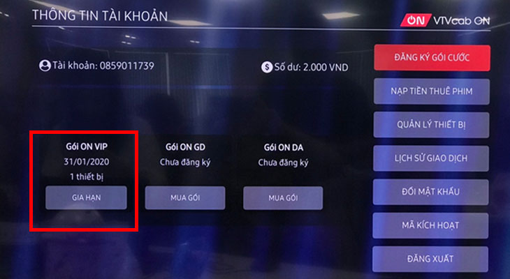 Cách sử dụng VTVcab ON cơ bản