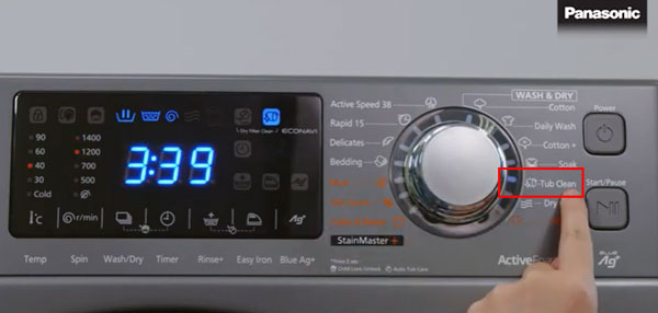 Chế độ Tub Clean vệ sinh lồng giặt Panasonic