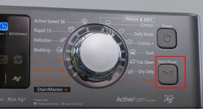 Cách dùng chế độ vệ sinh máy giặt Panasonic cửa trước