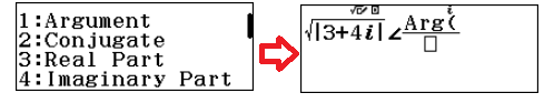 Nhấn phím 1 để chọn Argument