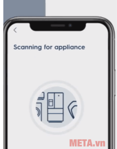 Scan mã QR của máy giặt để kết nối mạng thiết bị