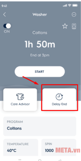 Chọn Delay End