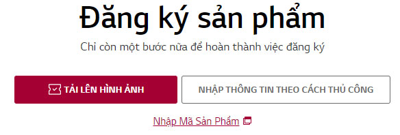 Đăng ký sản phẩm để kích hoạt bảo hành máy giặt LG