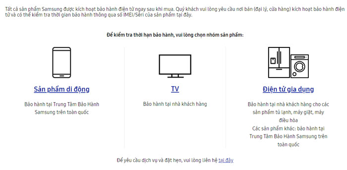 Cách kiểm tra bảo hành máy giặt Samsung qua website