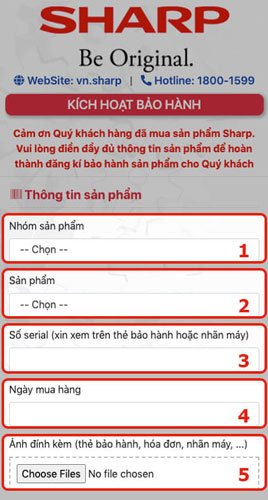 Cách kích hoạt bảo hành máy giặt Sharp qua website cho khách hàng cá nhân