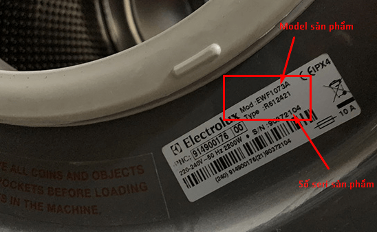 Cách kích hoạt bảo hành máy giặt Electrolux - Cách check số seri, số moel máy giặt Electrolux