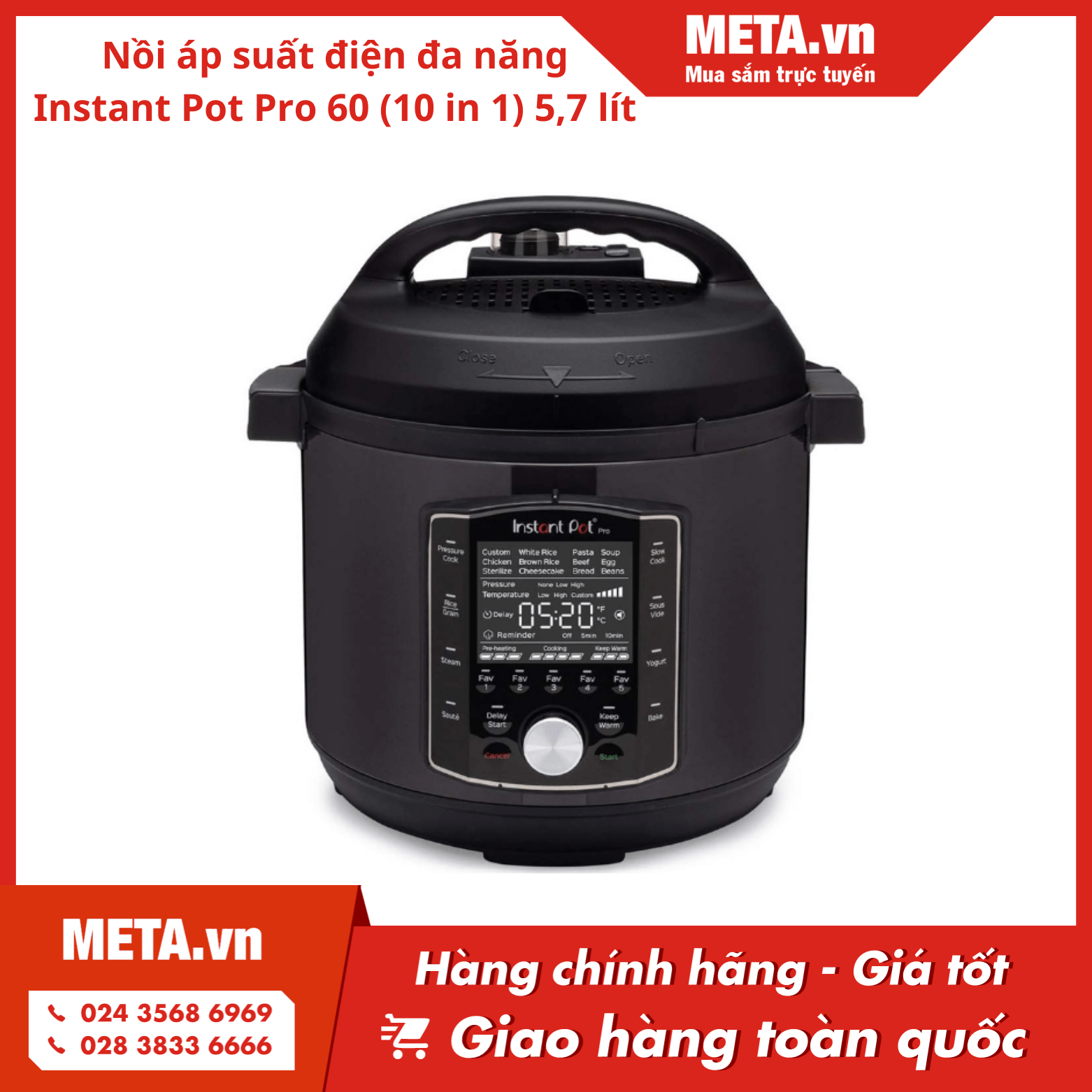 Nồi áp suất điện đa năng Instant Pot Pro 60 (10 in 1) 5,7 lít